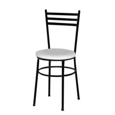 Cadeira Epoxi Preta Para Cozinha - Lamar Design, Laca branca