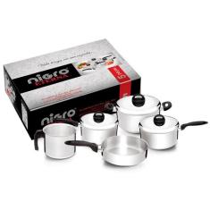 Conjunto de Panelas Nigro Eterna 5 Peças em Alumínio Polido