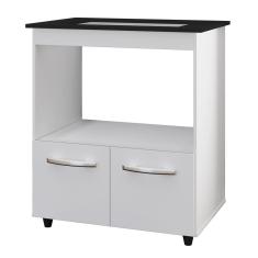 Balcão para Cooktop Elisa 5 Bocas com 2 Portas Branco - Moblis