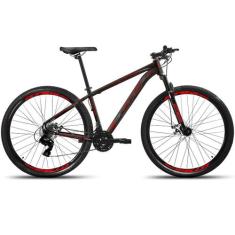 Bicicleta Aro 29 Gts Feel Glx 24 Marchas Freios A Disco, Preto, Vermel