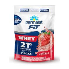 Whey Protein Concentrado Morango Parmalat Fit 450g