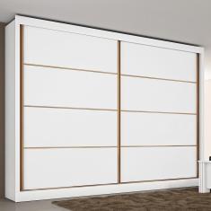Guarda Roupa Guarda-Roupa Sevilha 2 Portas de Correr 6 Gavetas MDF Branco Acetinado Made Marcs