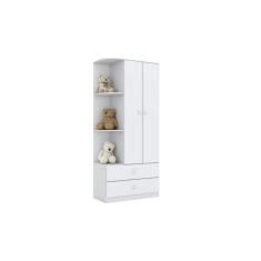 Guarda Roupa Infantil Labirinto 2 Portas de Abrir 2 Gavetas MDF-MDP Branco Móveis Henn