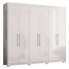 Guarda Roupa Casal Vanny D02 6 Portas Bater 4 Gavetas MDF Branco Mpozenato