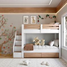 Beliche Juvenil Star Plus com 2 Gavetas Branco/Montana - Casatema, Bra
