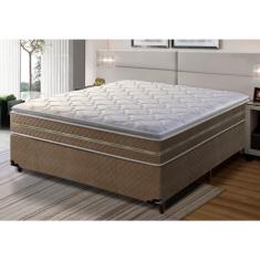 Conjunto Box de Casal Umaflex Resistence D33 - 138x188x71 cm – Branco/Marrom