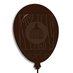 Luminária Abajur Parede Arandela Madeira Balão G9 30cm Bebê - Madelumi