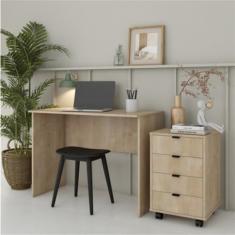 Escrivaninha 100cm com Gaveteiro 4 Gavetas Balto Madeira
