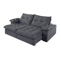 Sofá 5 Lugares Retrátil E Reclinável Martins M-183 Veludo Grafite
