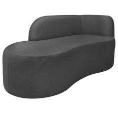 Divã Recamier Orgânico Tokyo 160cm Lado Esquerdo Linho Cinza Escuro