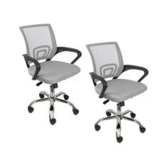 Kit 2 Cadeiras de Escritório Begonia Tela Mesh Ergonômico - Oficial We