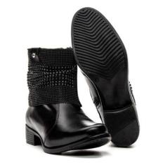 Bota Feminina Cano Curto em Couro-Feminino