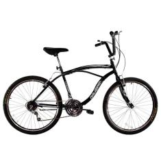 Bicicleta Masculina Aro 26 com 18 marchas Beach Preto