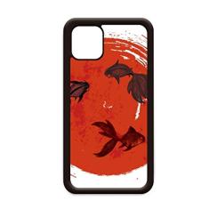 Japan Red Goldfish Circle Rettrait para iPhone 12 Pro Max Capa para Apple Mini Mobile Case Shell