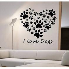 adesivo coração patinhas pet shop