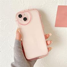 Capa de silicone transparente para iPhone 13 12 11 Pro Max XR X XS Max Love Lente protetora em forma de coração Capa macia em forma de onda, rosa, para iphone 11