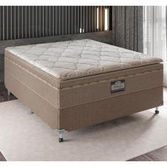 Cama Box de Casal Portobel Potenza Platinum com Molas LFK e Pillow Top 74x138x188cm - Bege Claro