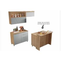 Armário De Cozinha Modulado Completa Marquesa Gourmet 5 Peças Nature/verde - Nesher