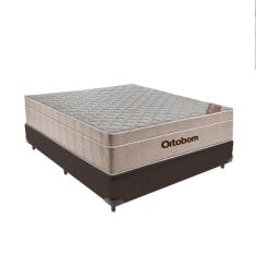 Cama Box Viúvo Marrom E Colchão Ortobom Airtech Springpocket