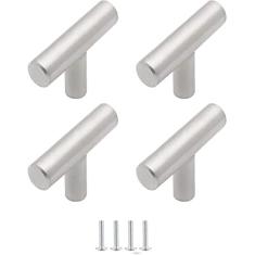 Maçanetas de porta, puxadores de armário, 4 peças de puxadores de gaveta Puxadores de gaveta de liga de zinco dourado - Botão T de furo único Puxadores de acrílico transparente para cozinha