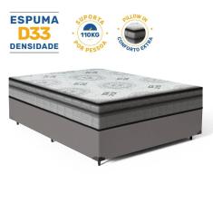 Cama Box com Colchão Espuma D33 Pillow In Anjos Ortosleep Casal 138x188x57cm