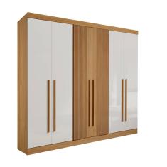 Guarda Roupa Casal Ripado 6 Portas 6 Gavetas Da Vinci Cinamomo Off White 100% MDF - D` Doro