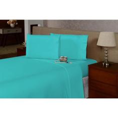 Lençol Queen 40cm 3 Pçs Ponto Palito Percal 180 Fios - Dryka Enxovais,