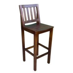 Banqueta Alta de Madeira com Encosto Confort Banco Alto Cadeira Balcão