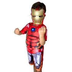 Fantasia Infantil Homem De Ferro Curto C Máscara Plástico - Alicia Fan