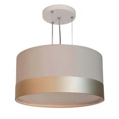 Lustre Pendente C pula Cinza Com Detalhe Bronze 30x15