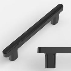 Amerdeco Pacote com 10 puxadores de armário preto fosco de 96 mm (3,75 pol.) Orifício central de gaveta puxadores de armário de armário puxadores de armário de cozinha para puxadores de cômoda de