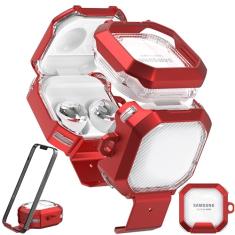 RFUNGUANGO [Versão atualizada, alta transparência, capa protetora de suporte, design de trava] Adequada para Samsung Galaxy Buds 2 Pro/Buds Pro/Buds Live/Buds 2 Capa protetora/Galaxy Buds FE (2023),