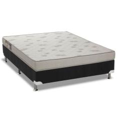 Cama Box Viúva: Colchão Espuma Ortobom Light Saúde + Base Crc Courano Black(128X188)