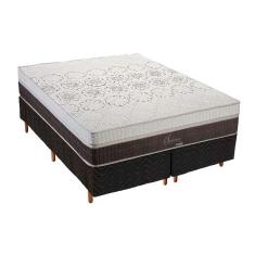 Cama Box Queen: Colchão Molas Polar Masterpocket Ensacadas Sporting + Base Rústico Black(158X198)