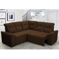 Sofá Canto London Marrom Suede Velut - King House