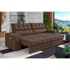Sofá Omega Plus 2,30m Retrátil/reclinável Suede Marrom - Xflex