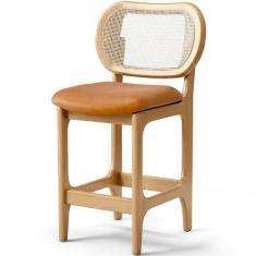 Banqueta Baixa Bar Cozinha Sala de Jantar Betta L02 Mel Tela material 