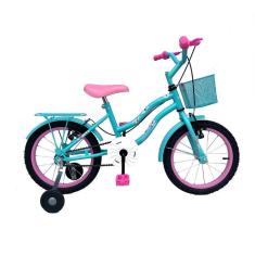 Bicicleta Infantil Aro 16 Feminina Princesa Retro C/ Cestinha Rodinhas De Treinamento-Feminino