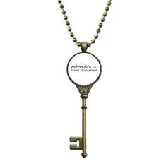 DIYthinker Colar com pingente de chave Adversity is A Good Discipline com corrente enfeitada