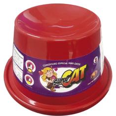 Comedouro Plástico Super Cat Vermelho - 200 mL