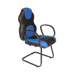 Cadeira Gamer Base Fixa Com Braço Linha Gamer Racing Azul - Design Off