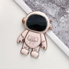 Para Oppo a54 Astronaut Holder Plating Case Para Oppo A54 A52 A16 A15 A36 A58 A53 A74 A57 A17 A72 4g 5g Capa de suporte de silicone, suporte rosa apenas, para OPPO A53S 4G