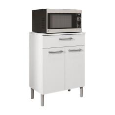 Balcão Multiuso para Forno Microondas 2 Portas e 1 Gaveta Diamond Branco - Pallazio