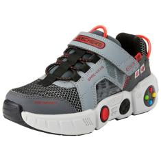 Skechers Tênis infantil unissex Gametronix, Cinza/Multi, 15
