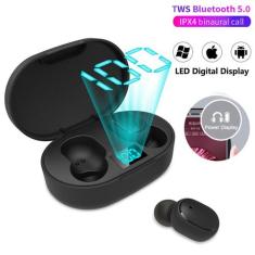 Fone de ouvido in-ear sem fio compativel AirDots 3 com visor Preto - L