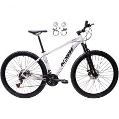 Bicicleta Aro 29 Ksw Xlt 24v Freios Disco Hidráulicos Garfo Suspensão - Branco Tam.19