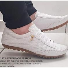 Tenis feminino mocatenis confort mocassin - HMA Shoes, Branco, 35