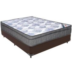Cama Box Marrom e Colchão ISO Superpocket Molas Ensacadas Viúvo Ortobo