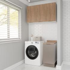 Lavanderia Modulada 2 Peças 1 Armário Aéreo 3 Portas 1 Balcão Ipanema Cabecasa Madeiramadeira Cinza/Acácia