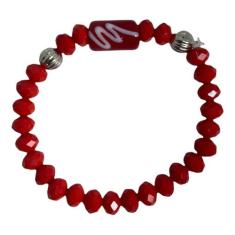 Pulseira Iansa Firma Cristal Vermelho E Silicone - Lua Mística - 100% 